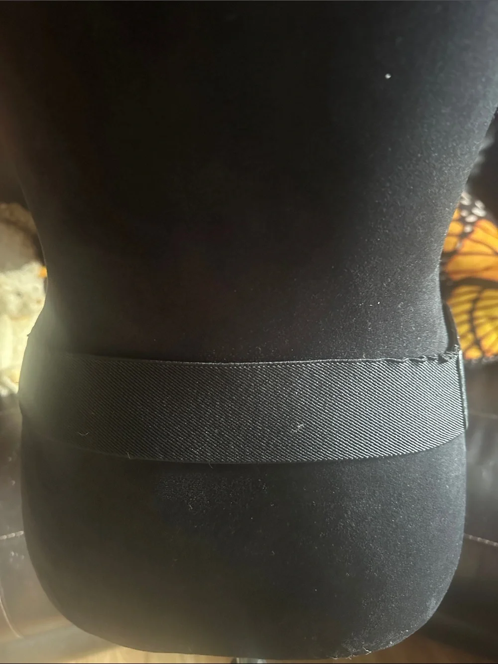 Black Leather Waist Belt with Brass Buckle
